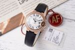 Cartier 33*10MM 316L Steel NH05 Movement Crocodile Leather Strap White Watch